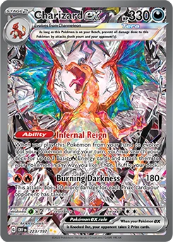 Charizard ex, an actual Pokémon TCG card from Obsidian Flames